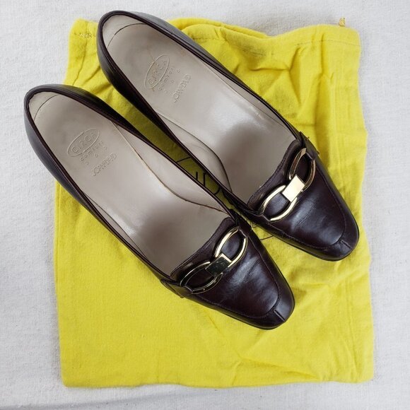 Joan & David Circa Comfort 365 Nadina Brown Leather Heeled Loafers Size 6.5 - Picture 11 of 11